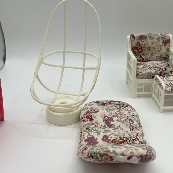 Vintage Beverly Hills Collection Barbie Clone Doll Furniture Wicker Living Room - Picture 3 of 16